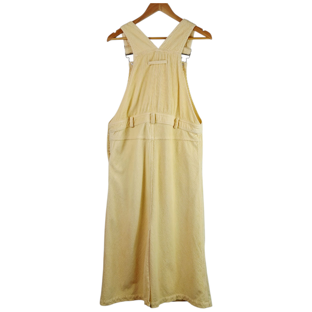 Chadwicks SZ PL Women's VTG Cotton Butter Yellow Corduroy Overall Maxi Dress - Picture 4 of 7